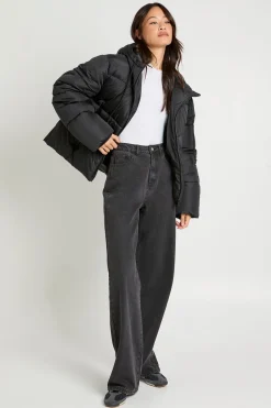 boohoo Veste doudoune rembourrée à capuche longue<Femme Doudounes|Vestes & Manteaux
