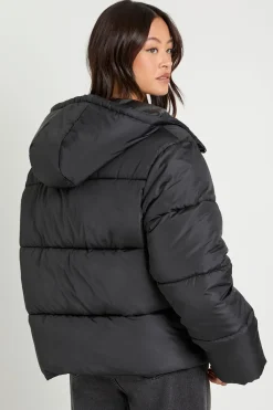 boohoo Veste doudoune rembourrée à capuche longue<Femme Doudounes|Vestes & Manteaux