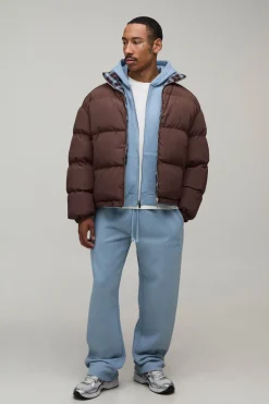 Veste Doudoune Réversible À Carreaux Et Nylon Coupe Ample Col Montant