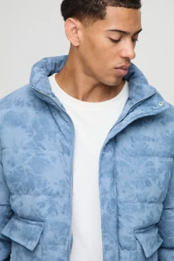 Veste doudoune surdimensionnée, au style boxy, en velours côtelé lavé