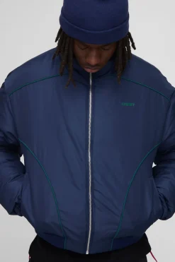 boohooMAN Veste doudoune surdimensionnée à coupe carrée, avec panneaux ornés de passepoils et col entonnoir<Homme Manteaux Et Vestes
