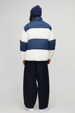 Veste doudoune surdimensionnée à panneaux en blocs de couleurs