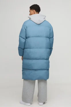 Veste doudoune surdimensionnée en nylon froissé à col entonnoir et silhouette allongée
