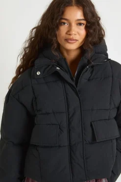 Veste doudoune texturée à capuche