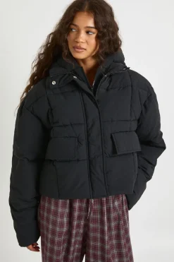 Veste doudoune texturée à capuche