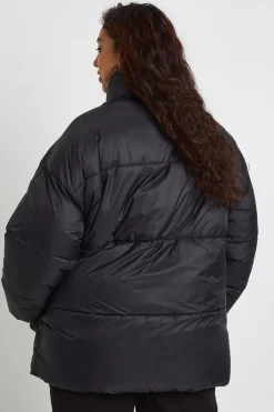 boohoo Veste doudoune texturée à col cheminée Plus<Femme Manteaux Et Vestes D’Automne|Doudounes