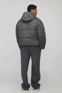 boohooMAN Veste doudoune tricotée à capuche, coupe ample<Homme Maille|Mailles