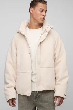 boohooMAN Veste doudoune tricotée à capuche, surdimensionnée et au style boxy<Homme Tout Afficher|Manteaux Et Vestes