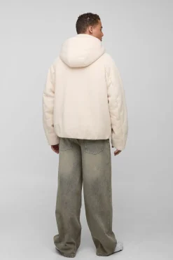 boohooMAN Veste doudoune tricotée à capuche, surdimensionnée et au style boxy<Homme Tout Afficher|Manteaux Et Vestes