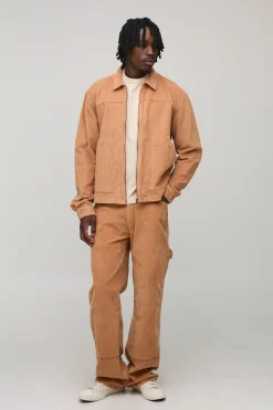 boohooMAN Veste d'ouvrier boxy ample en velours côtelé lavé<Homme Denim|Tout Afficher