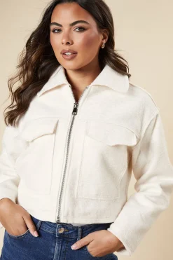 Veste à Détail Poche Avant avec Fermeture Éclair