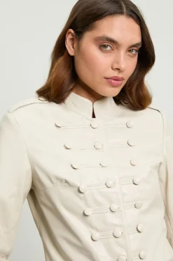 KarenMillen Veste En Cuir À Détails Tambour-major<Femme Vestes & Manteaux