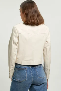 KarenMillen Veste En Cuir À Détails Tambour-major<Femme Vestes & Manteaux