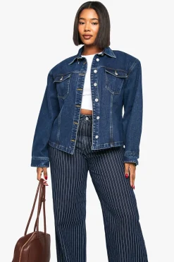 boohoo Veste en denim avec détails d'épaulettes<Femme Denim|Vestes & Manteaux