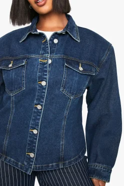boohoo Veste en denim avec détails d'épaulettes<Femme Denim|Vestes & Manteaux