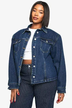 boohoo Veste en denim avec détails d'épaulettes<Femme Denim|Vestes & Manteaux