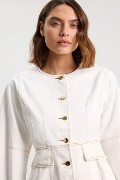 KarenMillen Veste En Denim À Basque<Femme Denim|Denim