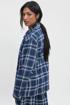 Veste en denim à carreaux