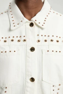 KarenMillen Veste en Denim à Clous<Femme Tailleurs|Denim