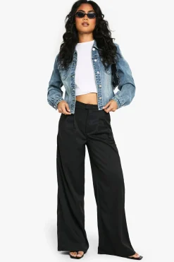 Veste en denim à détails d'épaulettes