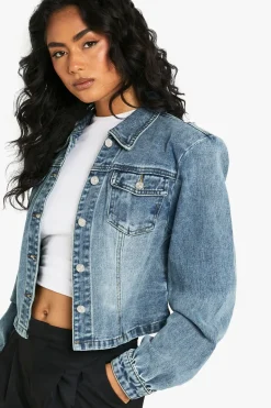 Veste en denim à détails d'épaulettes