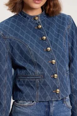 Veste En Denim À Manches Ballon