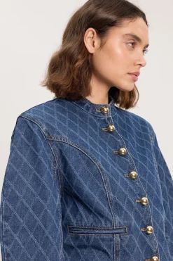 Veste En Denim À Manches Ballon