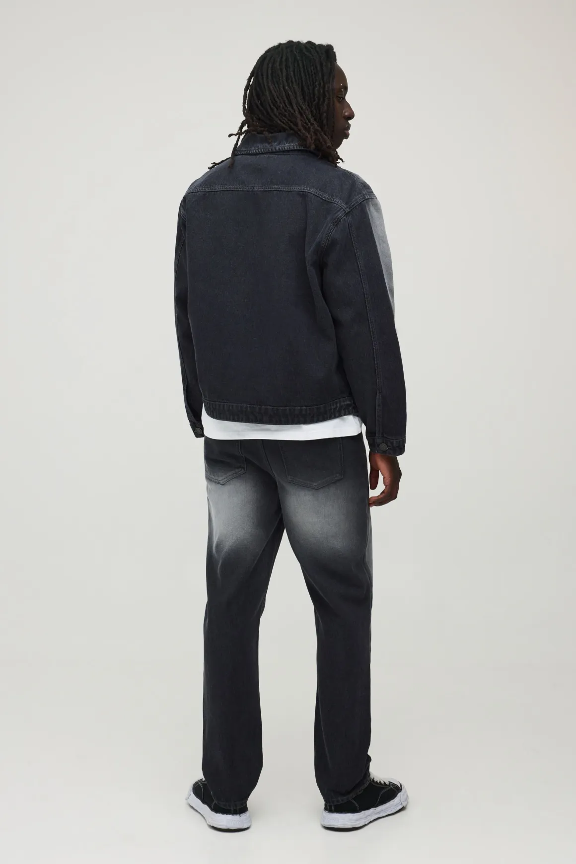 Veste En Denim Marbré À Imprimé Laser Coupe Regular