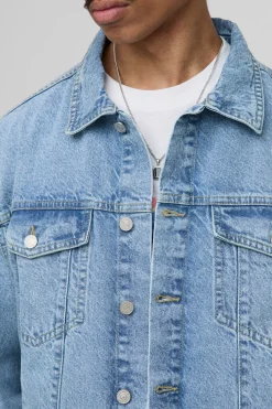 boohooMAN Veste en denim régulière<Homme Denim|Denim