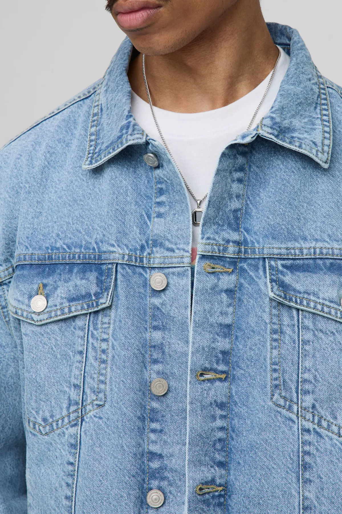 boohooMAN Veste en denim régulière<Homme Denim|Denim