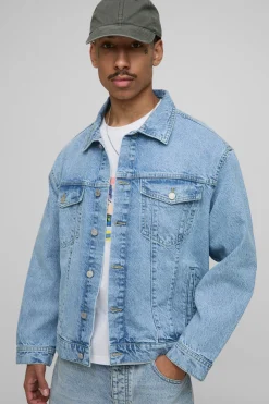 boohooMAN Veste en denim régulière<Homme Denim|Denim