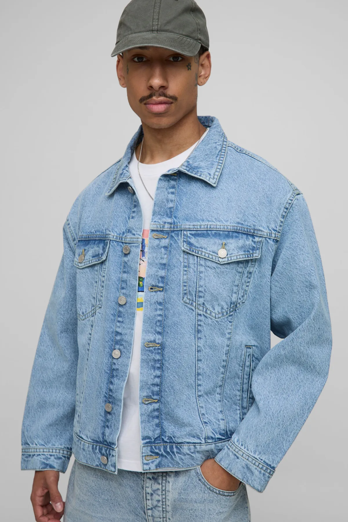 boohooMAN Veste en denim régulière<Homme Denim|Denim
