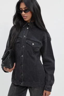 boohoo Veste en denim à taille cintrée<Femme Manteaux Et Vestes D’Automne|Denim