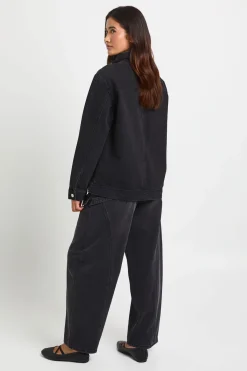 Veste En Jean Asymétrique À Col Montant