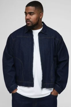 boohooMAN Veste en jean boxy à surpiqûres contrastées<Homme Denim|Tout Afficher