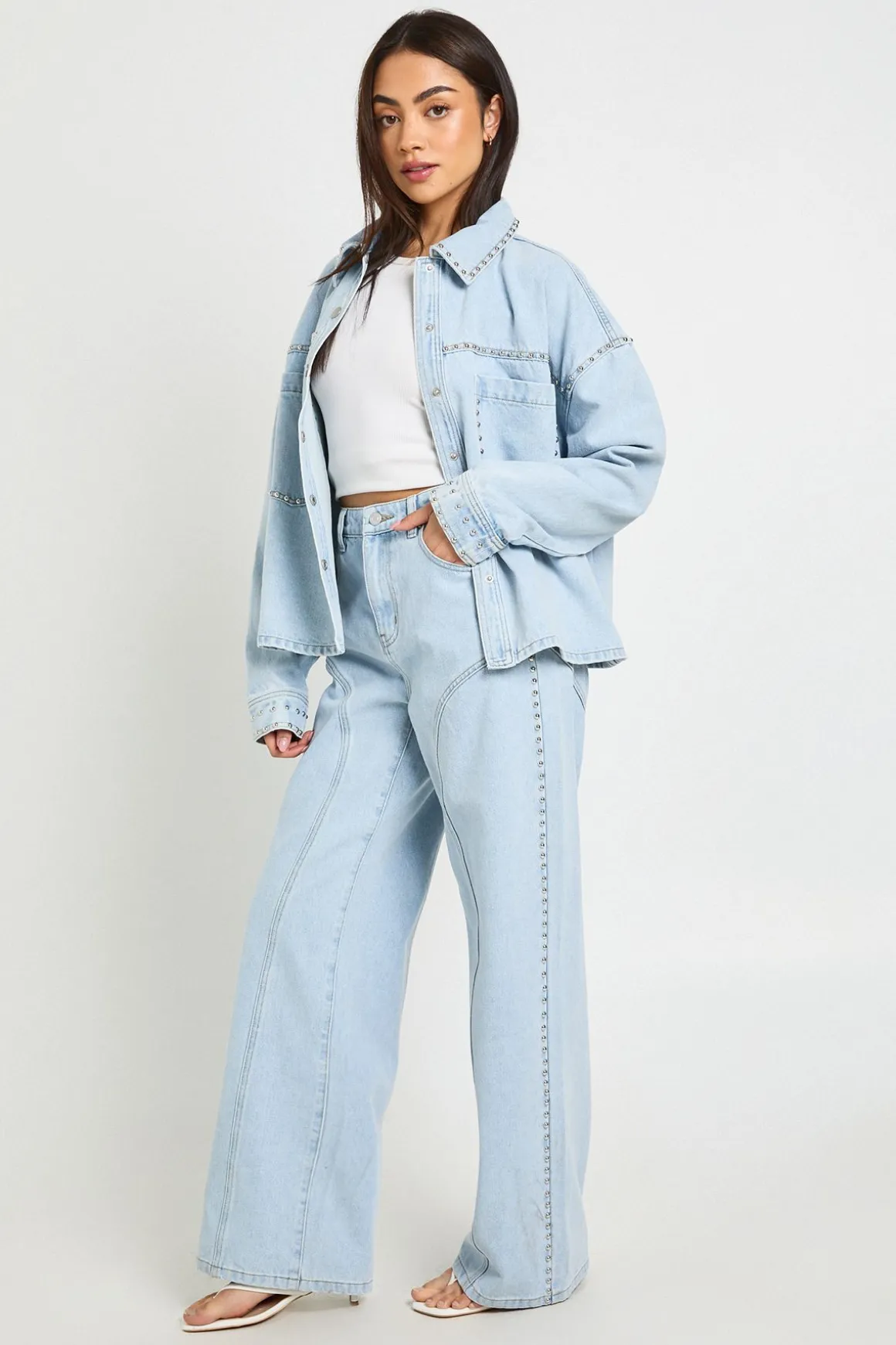 Veste En Jean À Clous