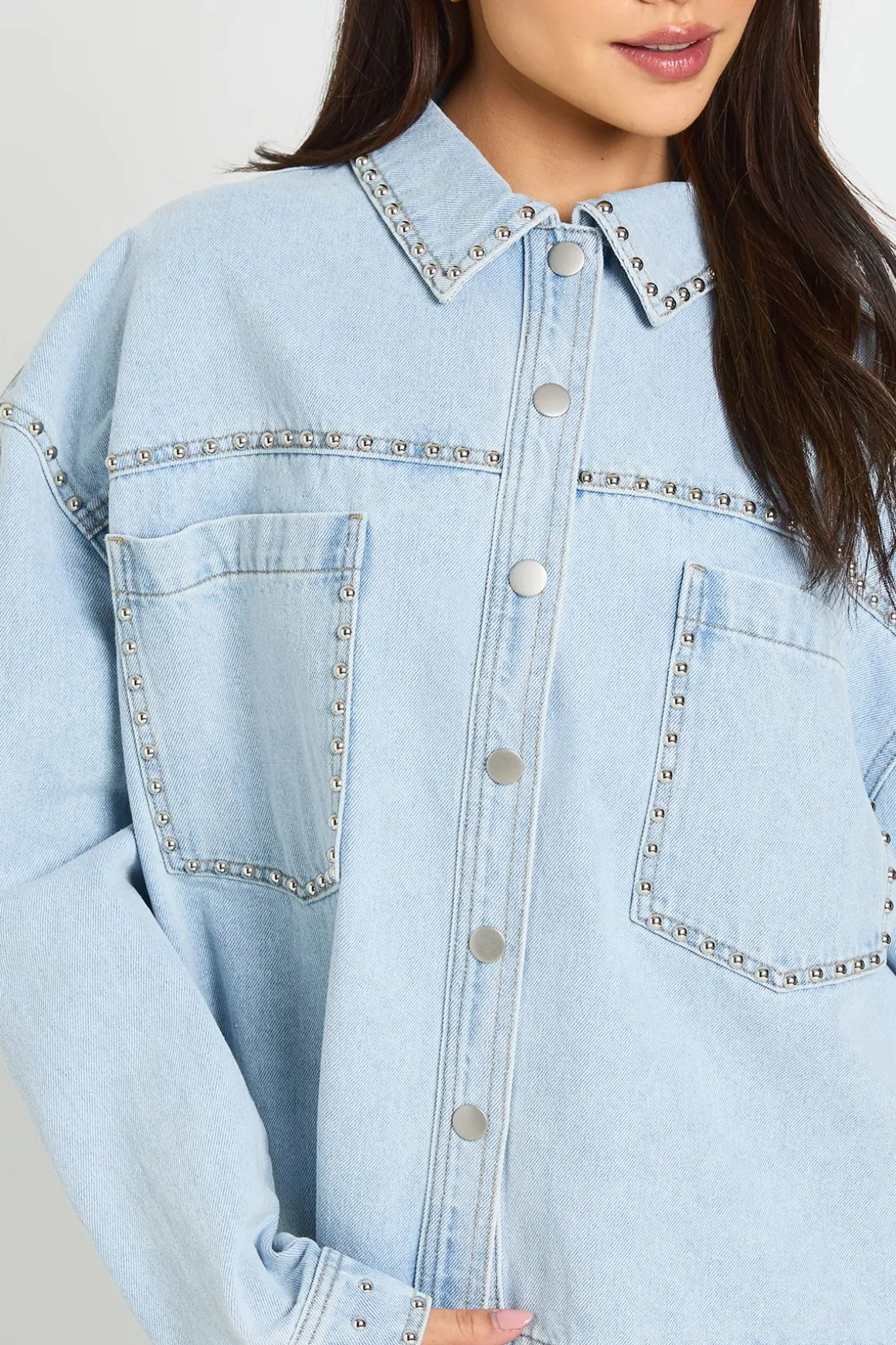 Veste En Jean À Clous