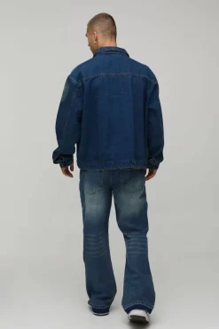 Veste En Jean Délavé Oversize Coupe Carrée