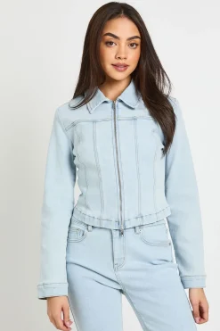 Veste En Jean À Double Fermeture Éclair
