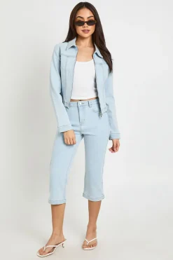 Veste En Jean À Double Fermeture Éclair