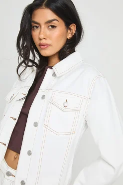 boohoo Veste En Jean À Détail De Couture Taille Cintrée<Femme Manteaux Et Vestes D’Automne|Denim