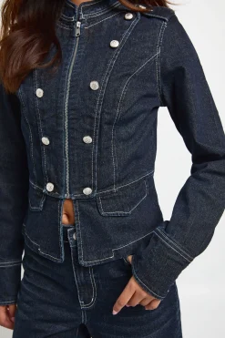 Veste En Jean À Détails Boutonnés