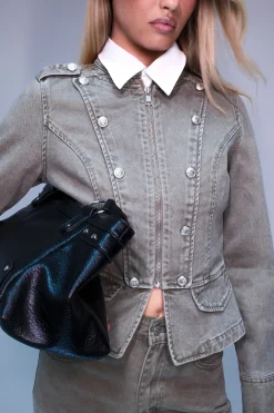 Veste En Jean À Détails Boutonnés