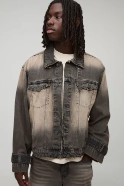 Veste en jean lavée Regular Fit à col entonnoir