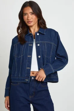 boohoo Veste En Jean À Manches Ballon<Femme Denim|Vestes & Manteaux