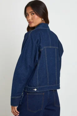 boohoo Veste En Jean À Manches Ballon<Femme Denim|Vestes & Manteaux