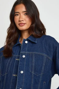 boohoo Veste En Jean À Manches Ballon<Femme Denim|Vestes & Manteaux