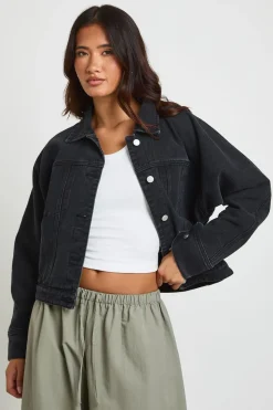 Veste En Jean À Manches Ballon