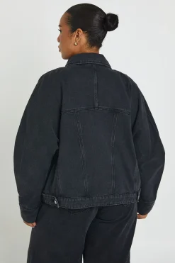 Veste En Jean À Manches Ballon Grande Taille