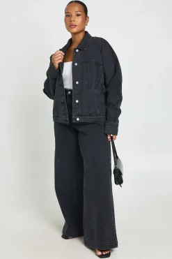 Veste En Jean À Manches Ballon Grande Taille